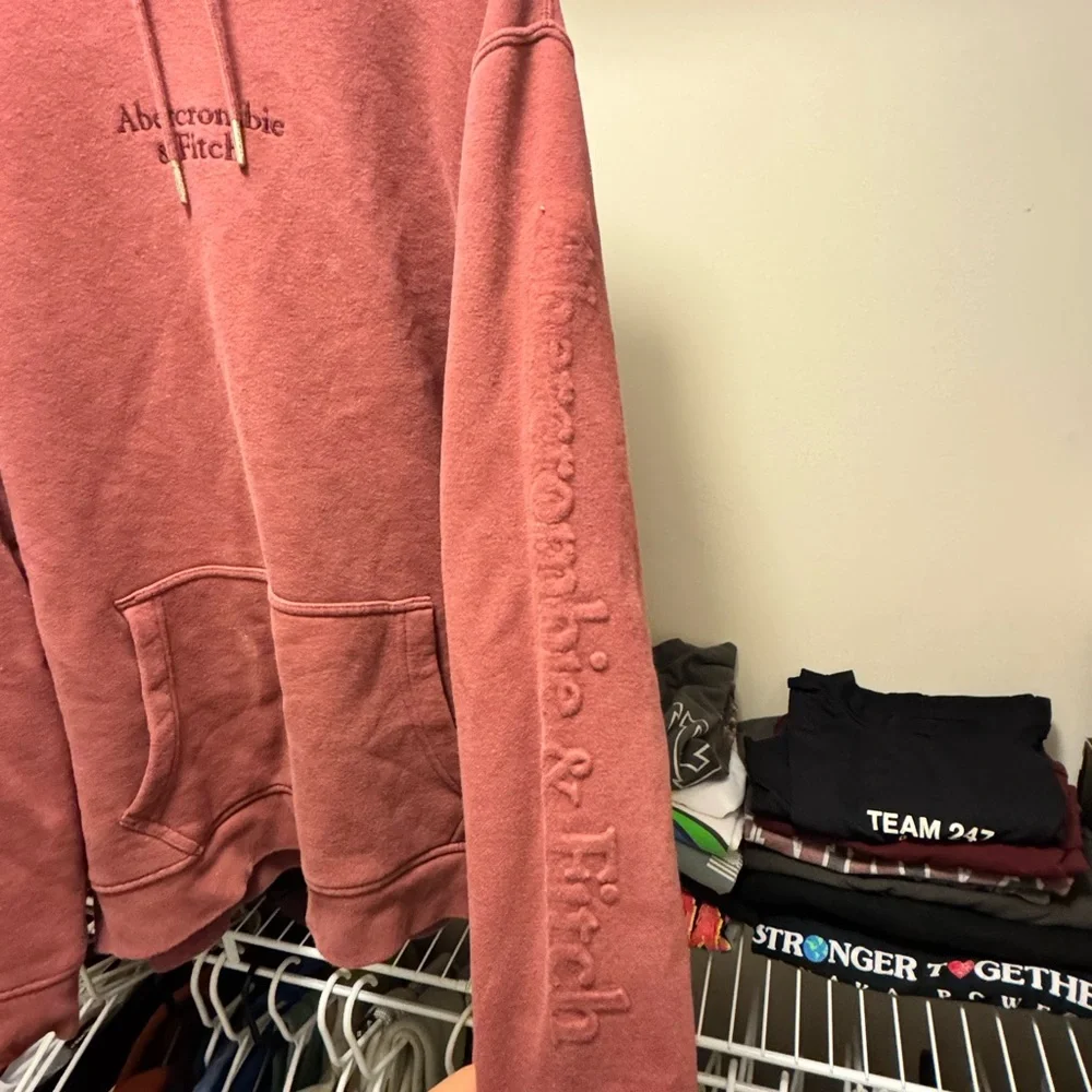 Abercrombie & Fitch Men's Dusky Rose Crewneck Hoodie - Picture 3 of 4